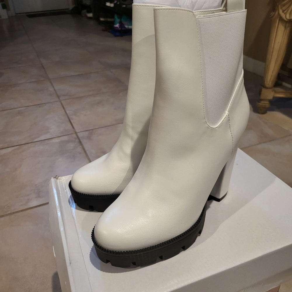 White Platform Boot